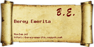 Berey Emerita névjegykártya